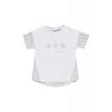 bellybutton Babyshirt, Streifen und Sternenprint - bright white